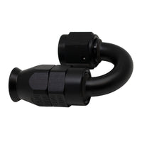 Thumbnail for DeatschWerks 6AN Female Swivel 180-Degree Hose End PTFE (Incl Olive Insert) - Anodized Matte Black