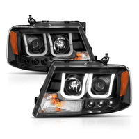 Thumbnail for ANZO 2004-2008 Ford F-150 Projector Headlights w/ U-Bar Black