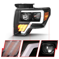 Thumbnail for ANZO 2009-2014 Ford F-150 Projector Light Bar G4 H.L. Black Amber