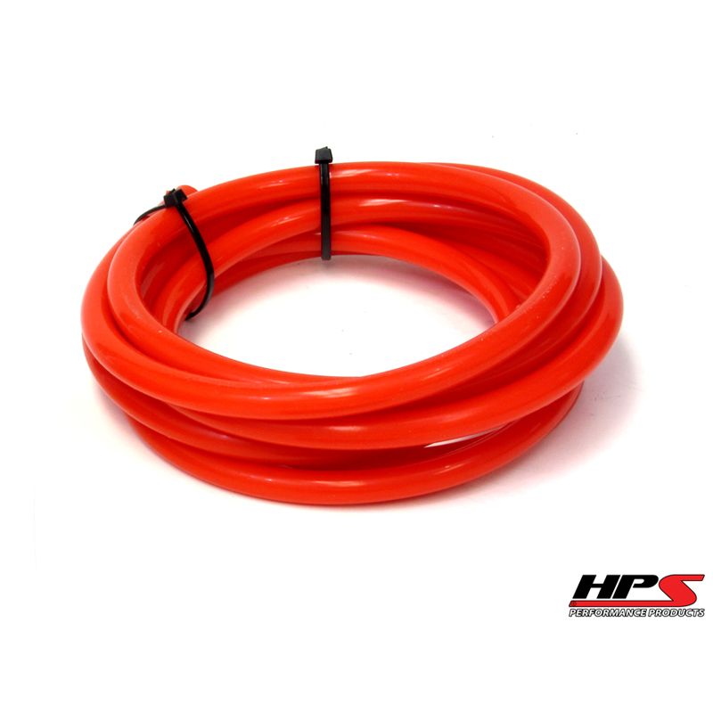 HPS 1/4" (6mm) ID Red High Temp Silicone Vacuum Hose - 10 Feet Pack