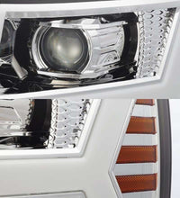 Thumbnail for AlphaRex 07-13 Chevy 1500 LUXX LED Proj Headlights Plank Design Chrome w/ Activ Light/Seq Signal/DRL