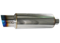 Thumbnail for Injen 2 3/8 Universal Muffler w/Titanium burnt rolled Tip and stainless steel resonated inner wall