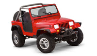 Thumbnail for Bushwacker 87-95 Jeep Wrangler Flat Style Flares 4pc Excludes Renegade - Black