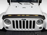 Thumbnail for AVS 2007-2018 Jeep Wrangler JK Aeroskin Low Profile Hood Shield w/ Lights - Black