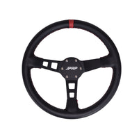 Thumbnail for PRP Deep Dish Leather Steering Wheel- Red