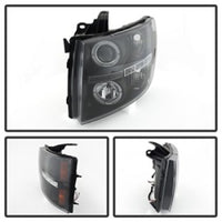 Thumbnail for Spyder Chevy Silverado 1500 07-13 Projector Headlights LED Halo LED Blk PRO-YD-CS07-HL-BK