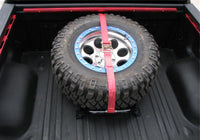 Thumbnail for N-Fab Bed Mounted Rapid Tire Strap Universal - Gloss Black - Red Strap