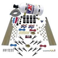 Thumbnail for Nitrous Express Shark Dual Stage/Gas 16 Nozzles 8 Solenoids Nitrous Kit (200-1200HP) w/10lb Bottle