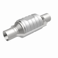 Thumbnail for MagnaFlow Conv Univ 2in In/Out Ctr/Ctr Round 9in Body L x 5.125in W x 13in Overall L Single O2 Port