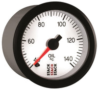 Thumbnail for Autometer Stack 52mm 40-140 Deg C 1/8in NPTF Male Pro Stepper Motor Oil Temp Gauge - White