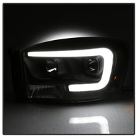 Thumbnail for Spyder Dodge Ram 1500 06-08 V2 Projector Headlights - Light Bar DRL - Black (PRO-YD-DR06V2-LB-BK)