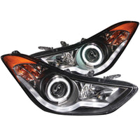 Thumbnail for ANZO 2011-2014 Hyundai Elantra Projector Headlights w/ Halo Black (CCFL)