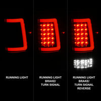 Thumbnail for ANZO 2004-2006 Ford F-150 LED Tail Lights w/ Light Bar Black Housing Clear Lens