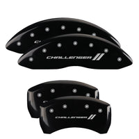 Thumbnail for MGP 4 Caliper Covers Engraved Front & Rear With stripes/Challenger Black finish silver ch