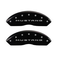 Thumbnail for MGP 4 Caliper Covers Engraved Front 2015/Mustang Engraved Rear 2015/Bar & Pony Black finish slvr ch