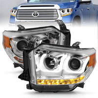 Thumbnail for ANZO 2014-2016 Toyota Tundra Projector Headlights w/ U-Bar Chrome