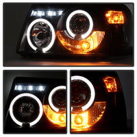 Thumbnail for Spyder Ford Ranger 01-11 1PC Projector Headlights LED Halo LED Blk Smke PRO-YD-FR01-1PC-HL-BSM