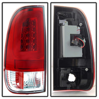 Thumbnail for Spyder 97-03 Ford F150 Stylsd. F250 V3 Light Bar LED Tail Lights - Red/Clr ALT-YD-FF15097V3-LBLED-RC