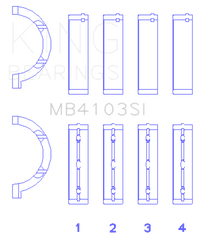 Thumbnail for King Chrysler 197 (Size .026) Crankshaft Main Bearings (Set of 4)