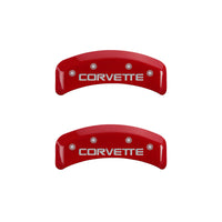 Thumbnail for MGP 4 Caliper Covers Gloss Red Engraved with Corvette C4 (Full Kit 4 Pieces)