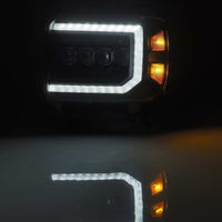 Thumbnail for AlphaRex 14-18 GMC Sierra NOVA LED Proj Headlights Plank Style Black w/Activ Light/Seq Signal/DRL