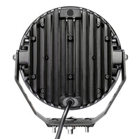 Thumbnail for Go Rhino Xplor Blackout Series Round LED Sgl Driving Kit w/DRL (Surface/Thread Stud Mnt) 9in. - Blk