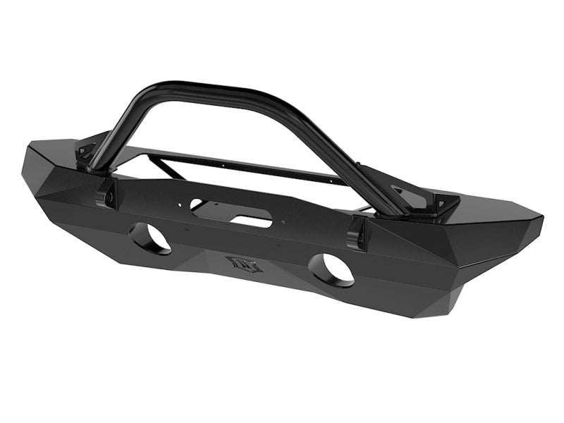 ICON 07-18 Jeep Wrangler JK Pro Series Mid Width Front Recessed Winch Bumper w/Bar/Tabs