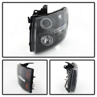 Thumbnail for Spyder Chevy Silverado 1500 07-13 Projector Headlights LED Halo LED Blk PRO-YD-CS07-HL-BK