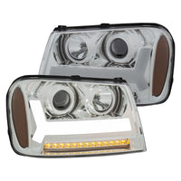 Thumbnail for ANZO 2006-2009 Chevrolet Trailblazer Projector Headlights w/ Plank Style Design Chrome w/ Amber