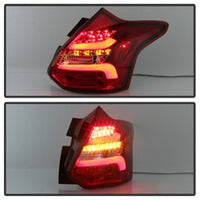 Thumbnail for Spyder 12-14 Ford Focus 5DR LED Tail Lights - Red Clear (ALT-YD-FF12-LED-RC)
