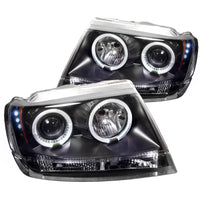 Thumbnail for Spyder Jeep Grand Cherokee 99-04 Projector Headlights LED Halo LED Blk - PRO-YD-JGC99-HL-BK