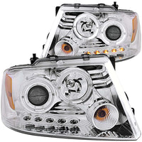 Thumbnail for ANZO 2004-2008 Ford F-150 Projector Headlights w/ Halo and LED Chrome G2