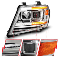 Thumbnail for ANZO 09-20 Nissan Frontier Chrome Projector Plank Style DRL w/ Switchback & Sequential LED DRL