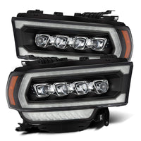 Thumbnail for AlphaRex 19-21 Ram 2500 NOVA LED Proj Headlights Plank Style Black w/Activ Light/Seq Signal/DRL