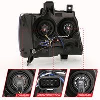 Thumbnail for ANZO 2007-2014 Chevy TahOE Crystal Headlight Chrome Amber(OE)