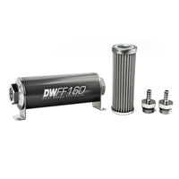 Thumbnail for DeatschWerks Stainless Steel 5/16in 100 Micron Universal Inline Fuel Filter Housing Kit (160mm)