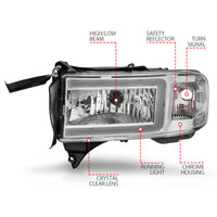Thumbnail for ANZO 94-02 Dodge RAM Crystal Headlight - w/ Light Bar Chrome Housing