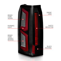 Thumbnail for ANZO 2015-2020 Chevrolet Tahoe LED Tail Lights w/ Light Bar Black Housing Somke Lens
