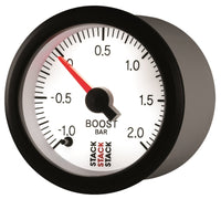 Thumbnail for Autometer Stack 52mm -1 to +2 Bar (Incl T-Fitting) Pro Stepper Motor Boost Pressure Gauge - White