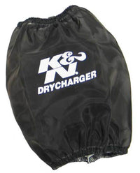 Thumbnail for K&N Black DryCharger Round Tapered Air Filter Wrap 5.5in Base ID x 4.5in Top ID x 6.5in H