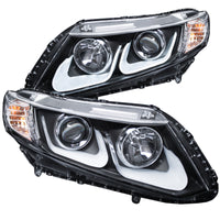 Thumbnail for ANZO 2012-2015 Honda Civic Projector Headlights w/ U-Bar Black