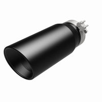 Thumbnail for MagnaFlow Tip Stainless Black Coated Single Double Round Single Outlet 5in Dia 4in Inlet 13in L