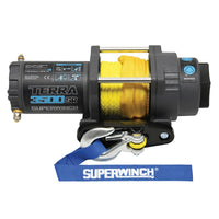 Thumbnail for Superwinch 3500 LBS 12V DC 7/32in x 32ft Synthetic Rope Terra 3500SR Winch - Gray Wrinkle