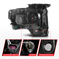 Thumbnail for ANZO 2009-2014 Ford F-150 Projector Light Bar H.L Black Amber