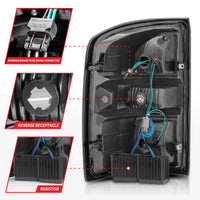 Thumbnail for ANZO 2014-2018 GMC Sierra LED Tail Lights Black Housing Red/Clear Lens