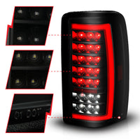 Thumbnail for ANZO 00-06 Chevrolet Tahoe / GMC Yukon Full LED Taillights w/ Lightbar Black Housing/Smoke Lens