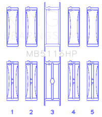 Thumbnail for King Chrysler 426CI/440CI V8 OHV (STDX Size) Crankshaft Main Bearing Set