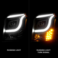 Thumbnail for Anzo 15-17 GMC Yukon/Yukon XL Projector Headlights Black Housing/Clear Lens (w/ Light Bars)