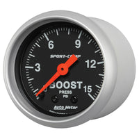 Thumbnail for Autometer 2-1/16in 0-15 PSI Mechanical Sport-Comp Boost Pressure Gauge