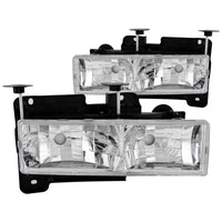 Thumbnail for ANZO 1988-1998 Chevrolet C1500 Crystal Headlights Chrome w/o Bulbs